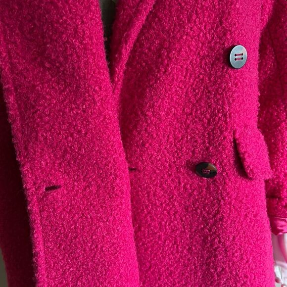 BCBGeneration Pink Boucle Longline Coat Small Double Breasted - Picture 7 of 9